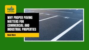 Asphalt paving with the business logo, blog title, and read more option.
